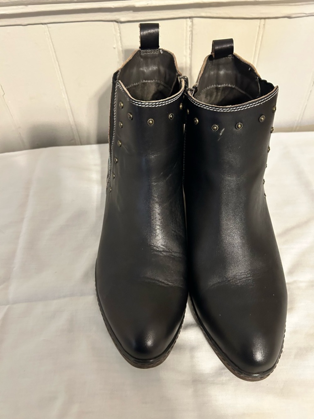 L’Artiste By Spring Step Jason’s Floral Leather Hand-Painted Booties/Black/41 - Picture 2 of 5